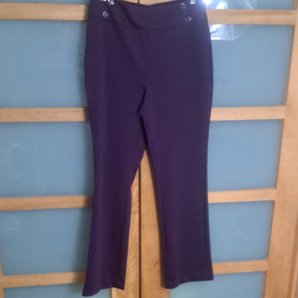 7th Ave New York & Company Purple Boot Cut Pants Sz L Inseam 30